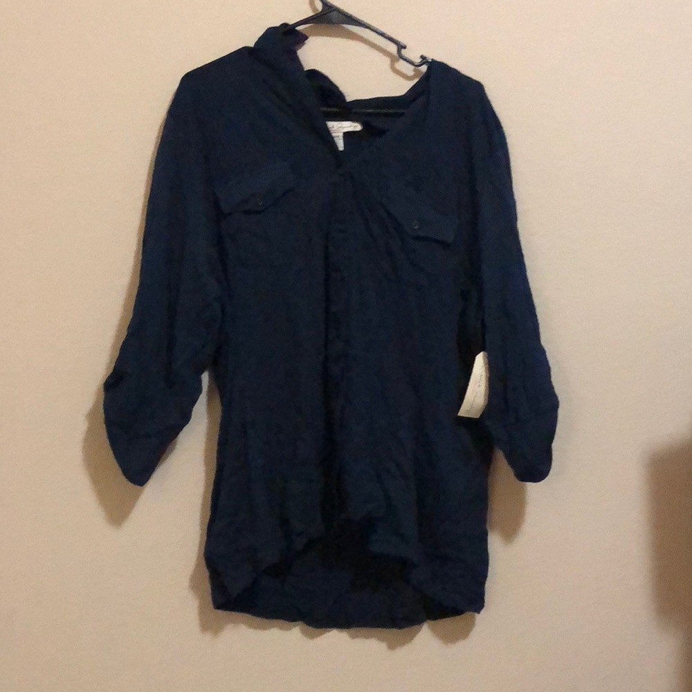 Blue button up